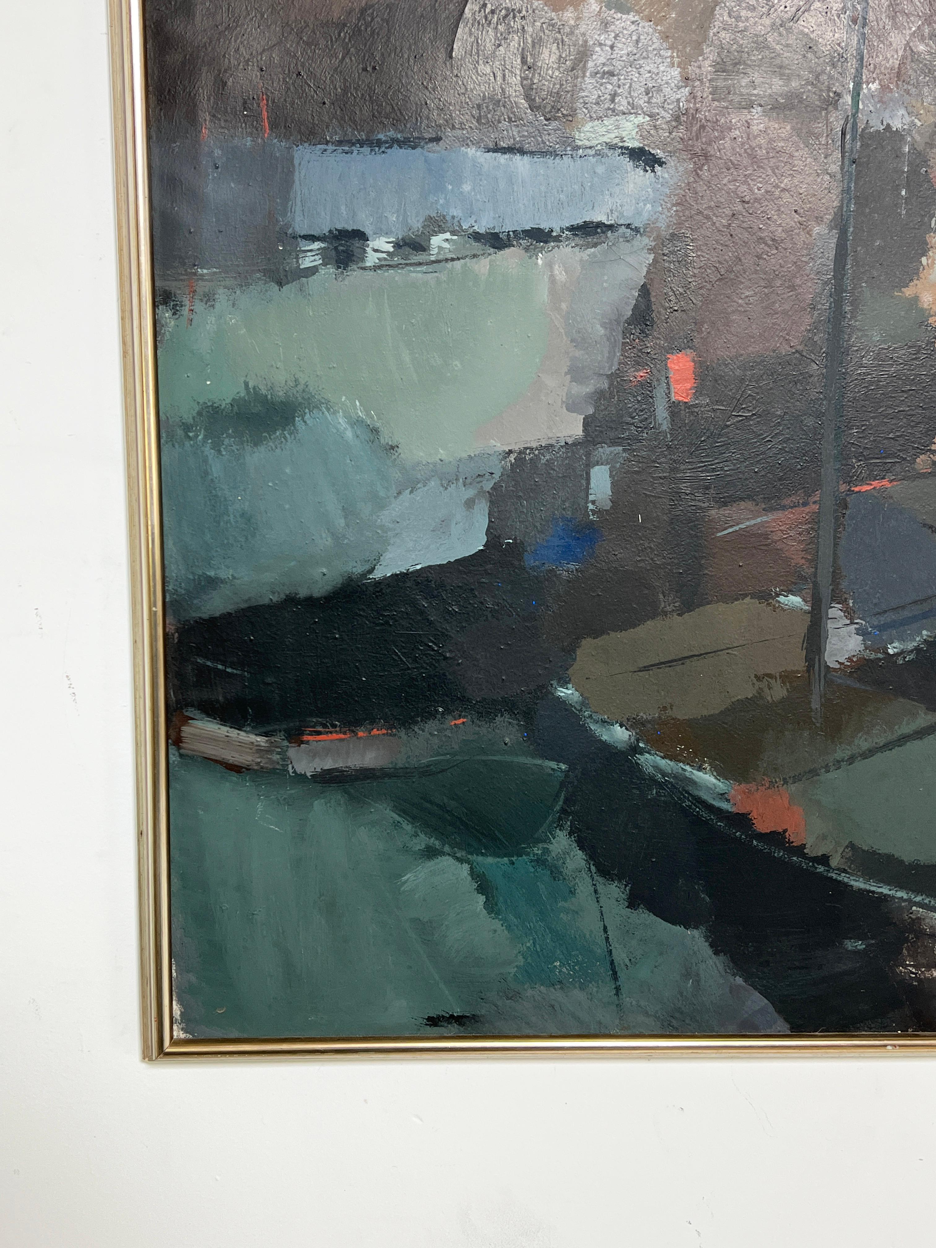 Großes abstraktes Ölgemälde von Fedde de Jong, Niederlande, ca. 1960er Jahre (Mitte des 20. Jahrhunderts) im Angebot
