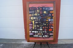 Large Abstract Oil Painting by Roland Dorcély, 1963