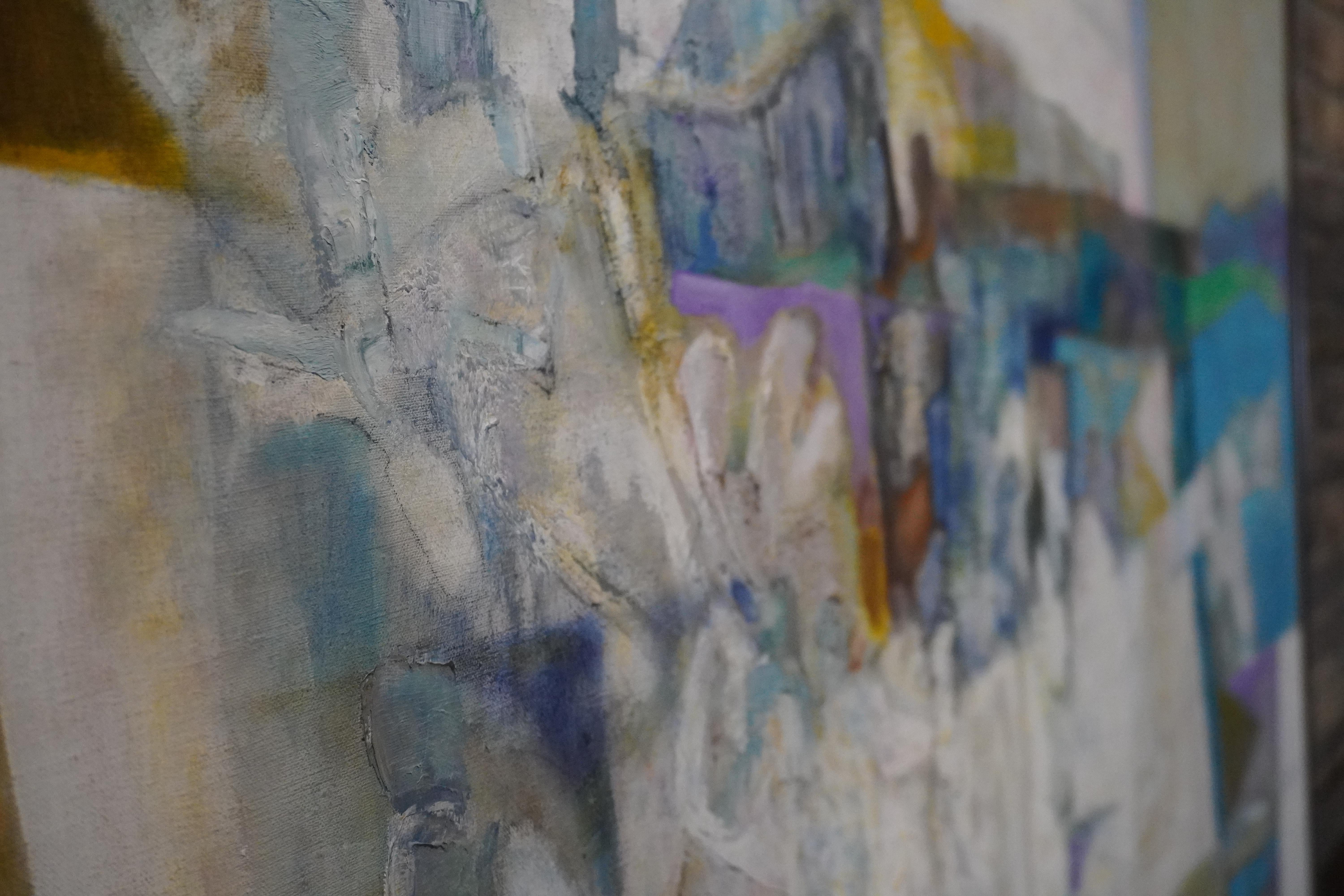 Mid-Century Modern Large Abstract Original Oil Painting by Alice Uhlmann titled 