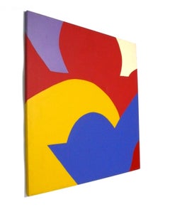 Large Abstract Painting 50" x 50" by Elizabeth Blumenthal Mid Century Modern 70s