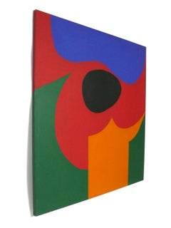 Large Abstract Painting 58" x 54" by Elizabeth Blumenthal Mid Century Modern 70s