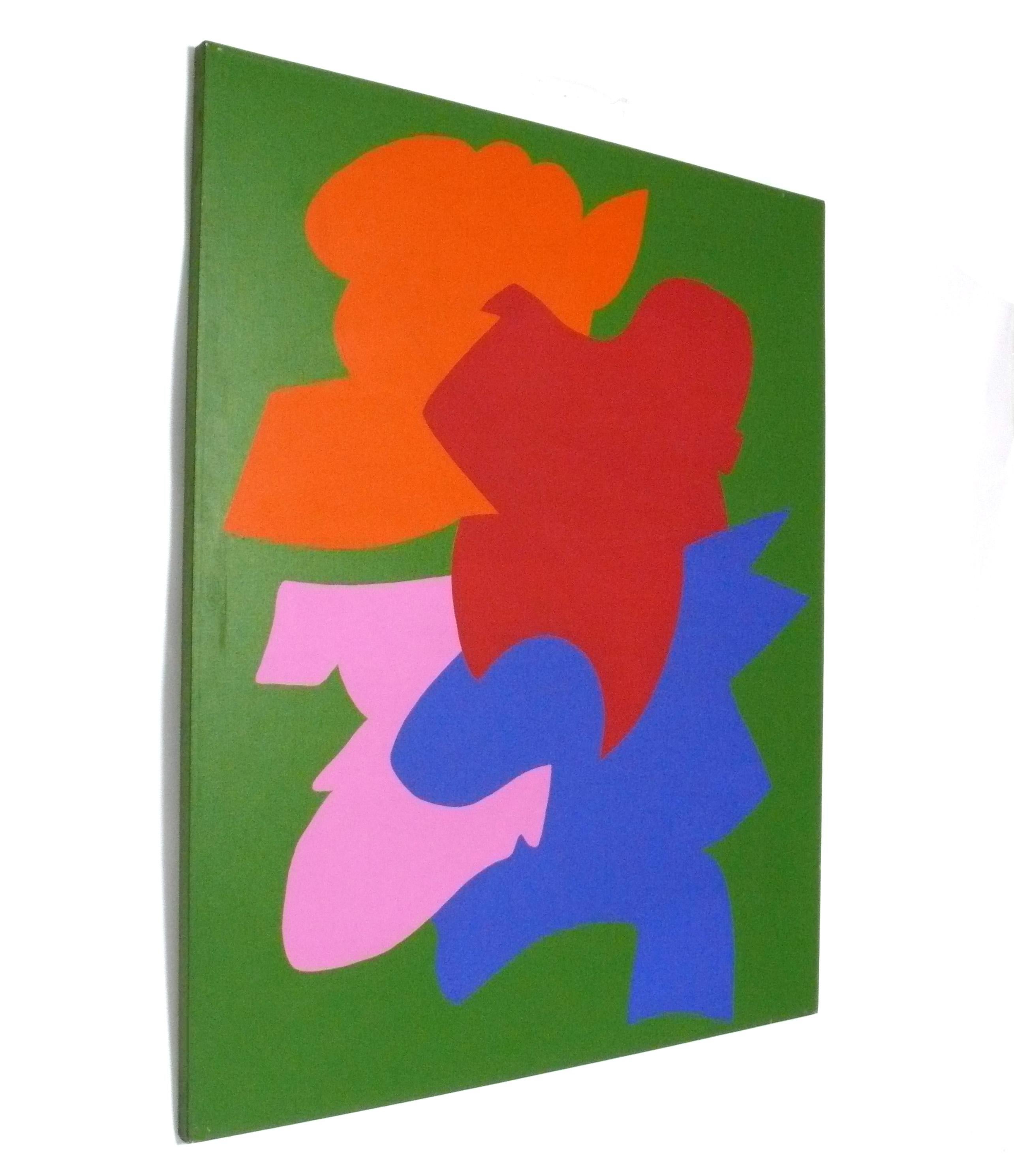 Large Scale Abstract Painting by Elizabeth Blumenthal, American, circa 1972. It measures an impressive 60