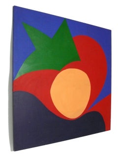 Large Abstract Painting 66" x 66" by Elizabeth Blumenthal Mid Century Modern 70s