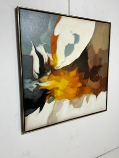 Large Abstract Painting by California Artist Robert Lawson C. 1960s