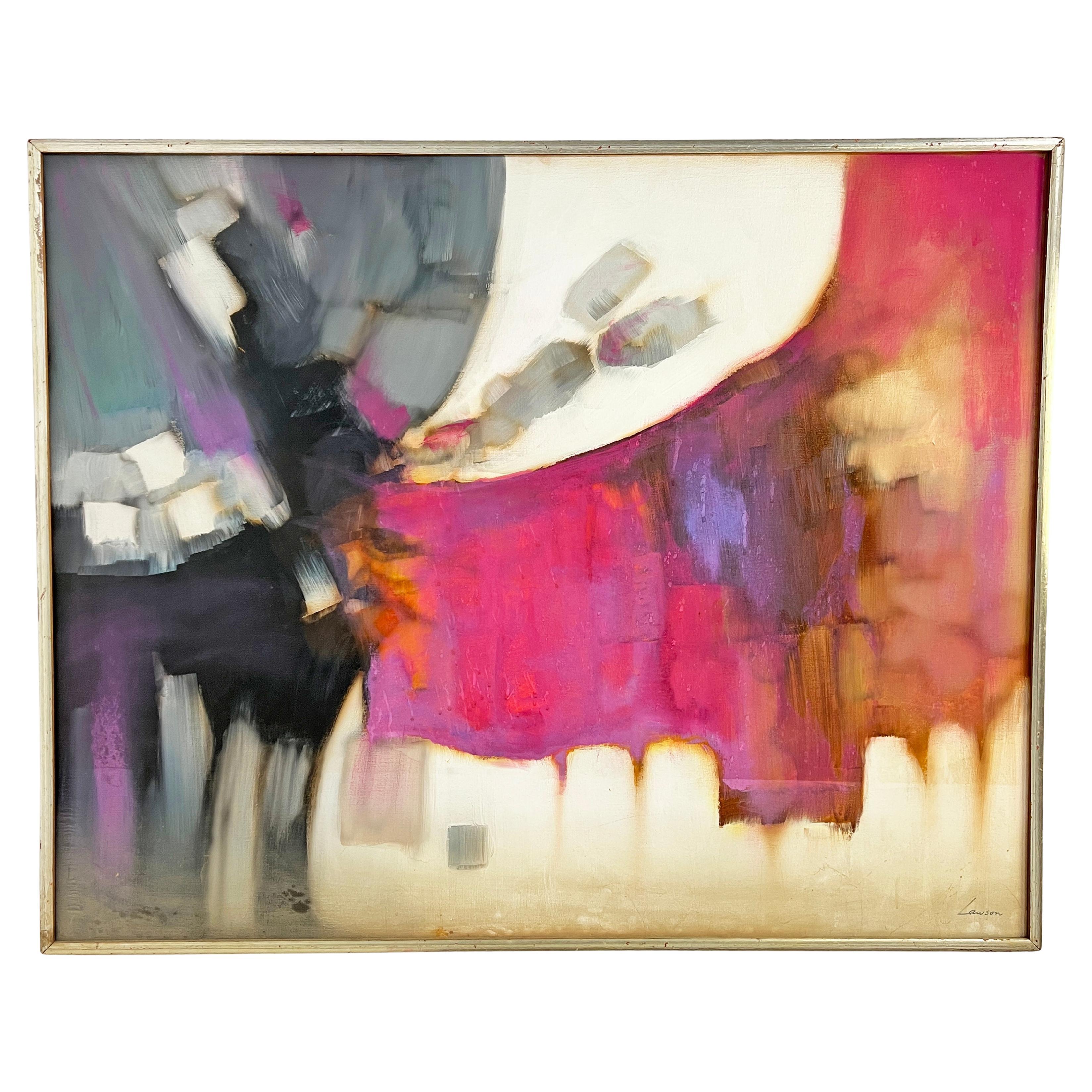 Large Abstract Painting by California Modernist Robert Lawson C. 1960s