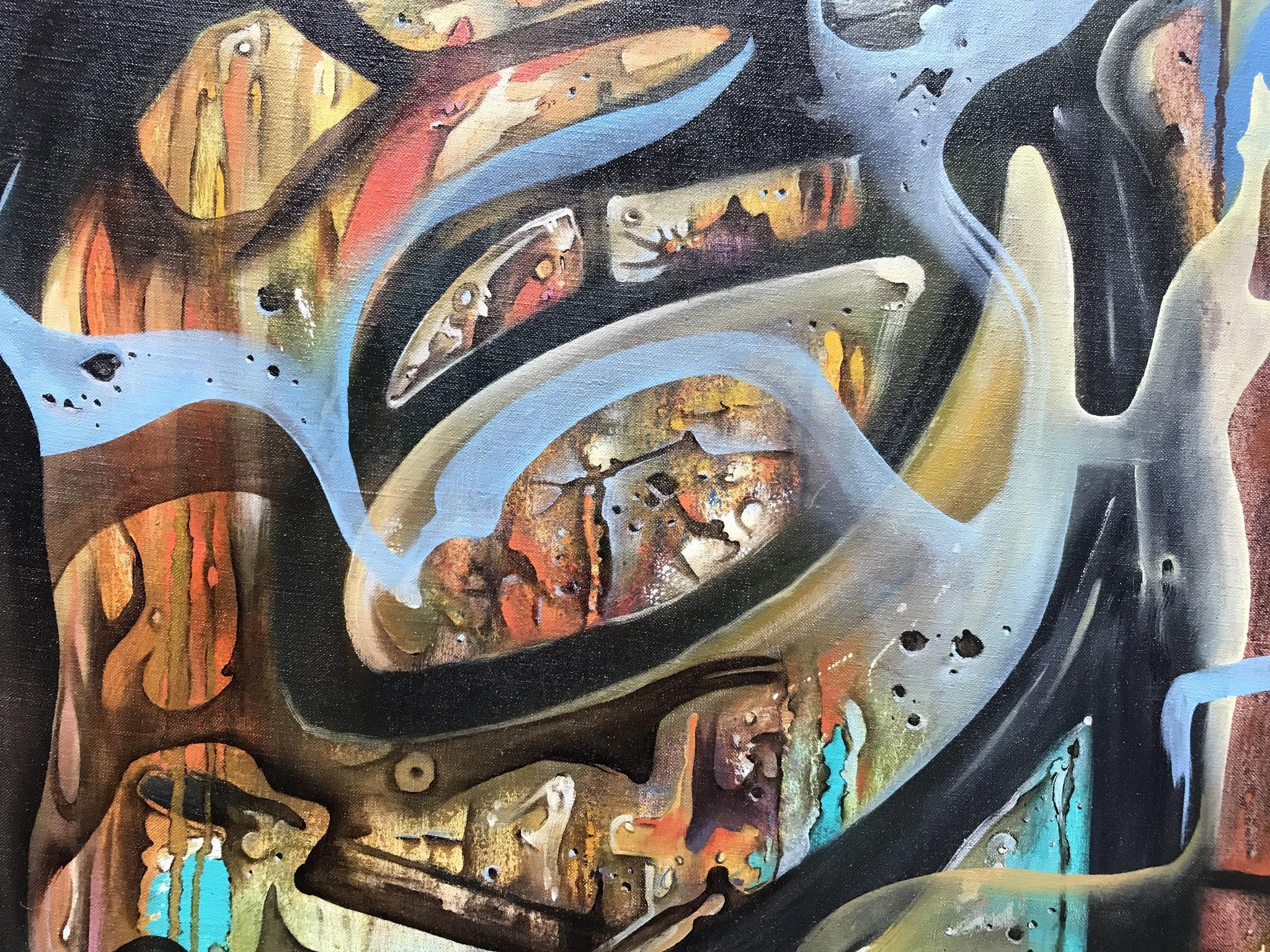 Late 20th Century Large Abstract Painting by Mike Kranz