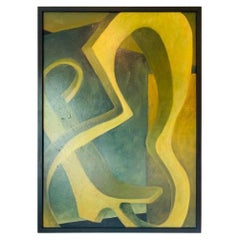 Vintage Large Abstract Painting by Sarah Dwyer, Signed/Dated 99