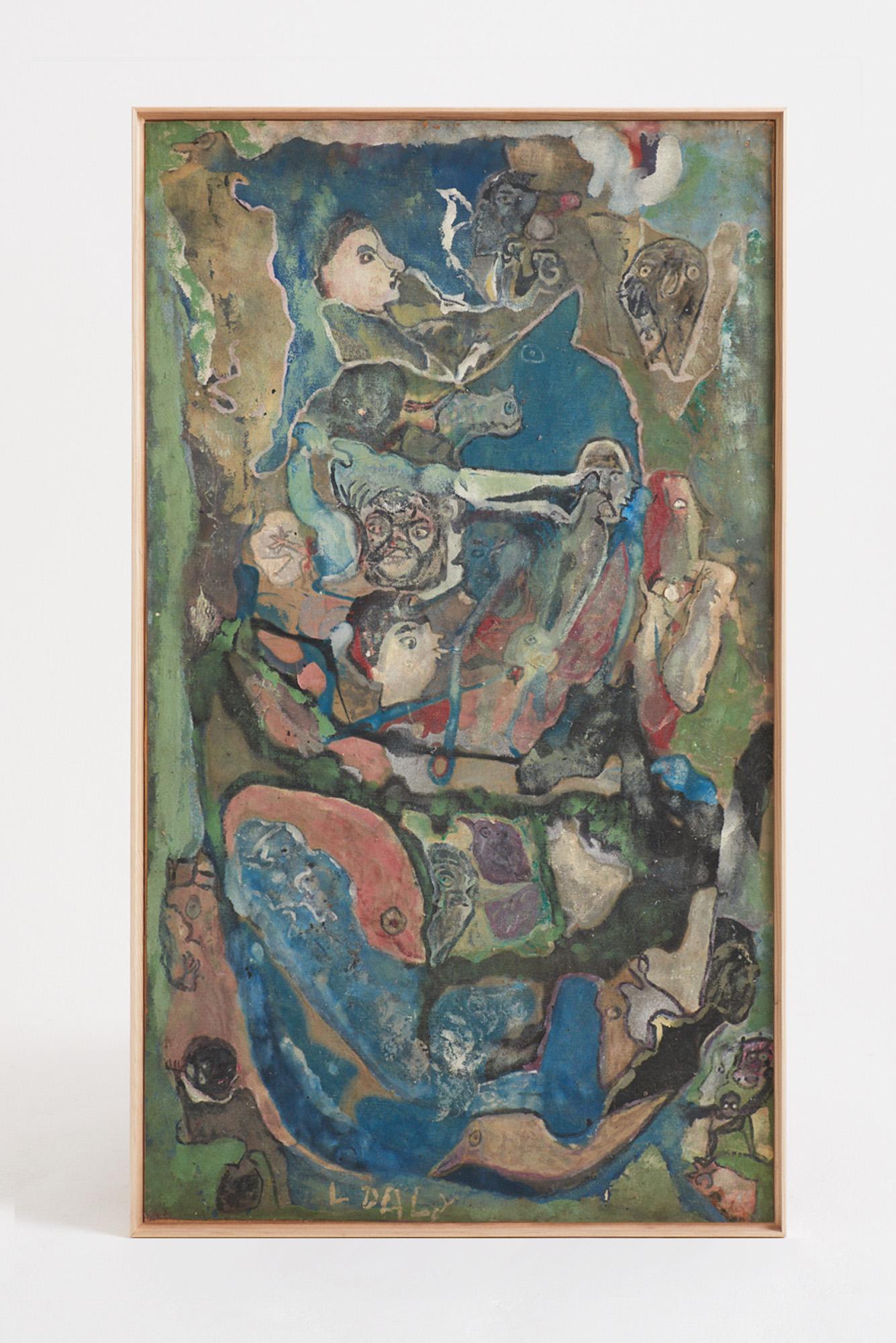 Ein großes abstraktes Gemälde
Medien auf der Tafel mischen. Unterschrieben L Daly.
Spanien, Mitte 20. Jahrhundert
139 cm hoch x 79 cm breit x 5 cm tief
