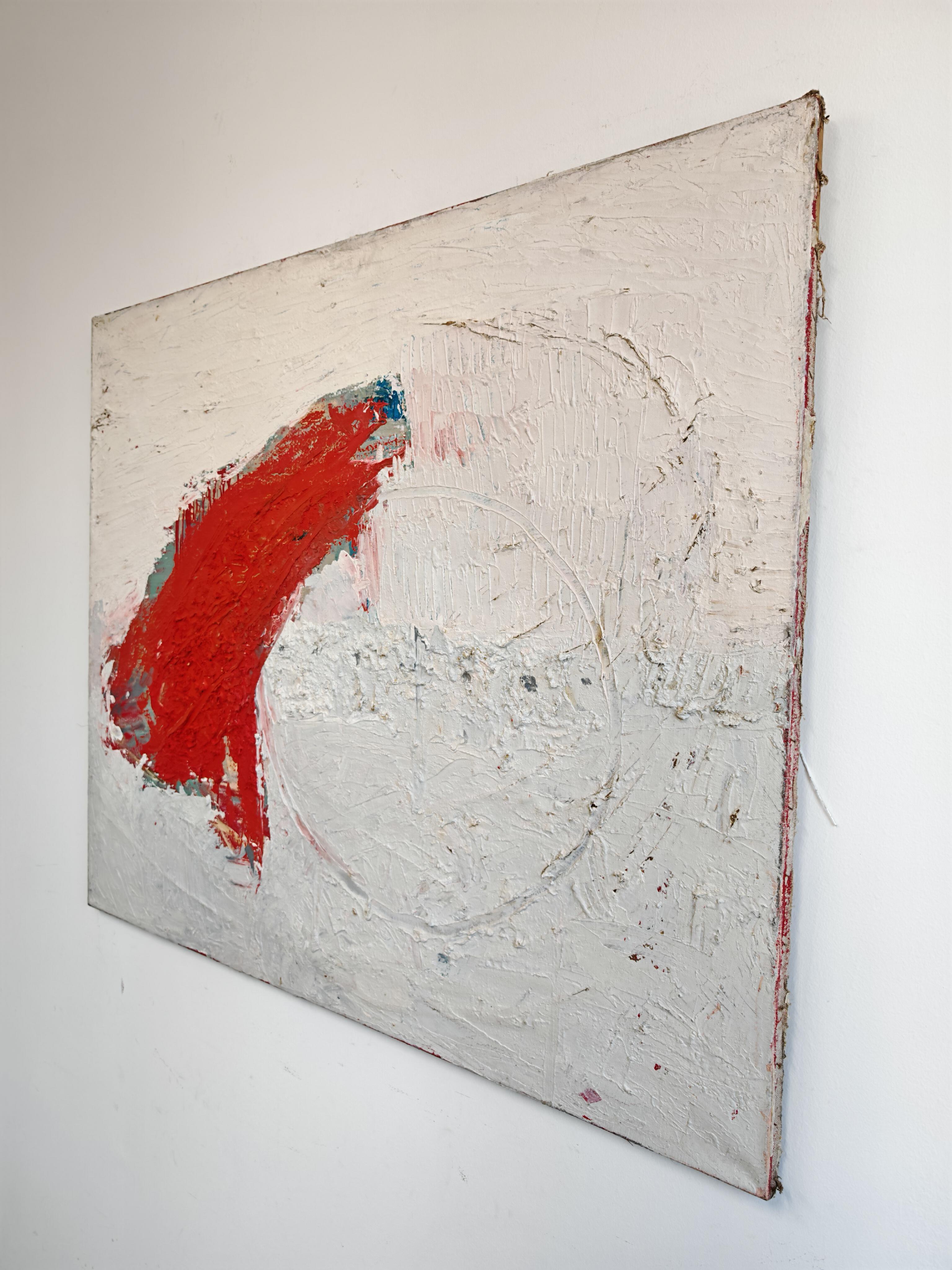 Großes abstraktes Gemälde, Öl auf Leinwand, Jugoslawien 1980er Jahre im Angebot 4