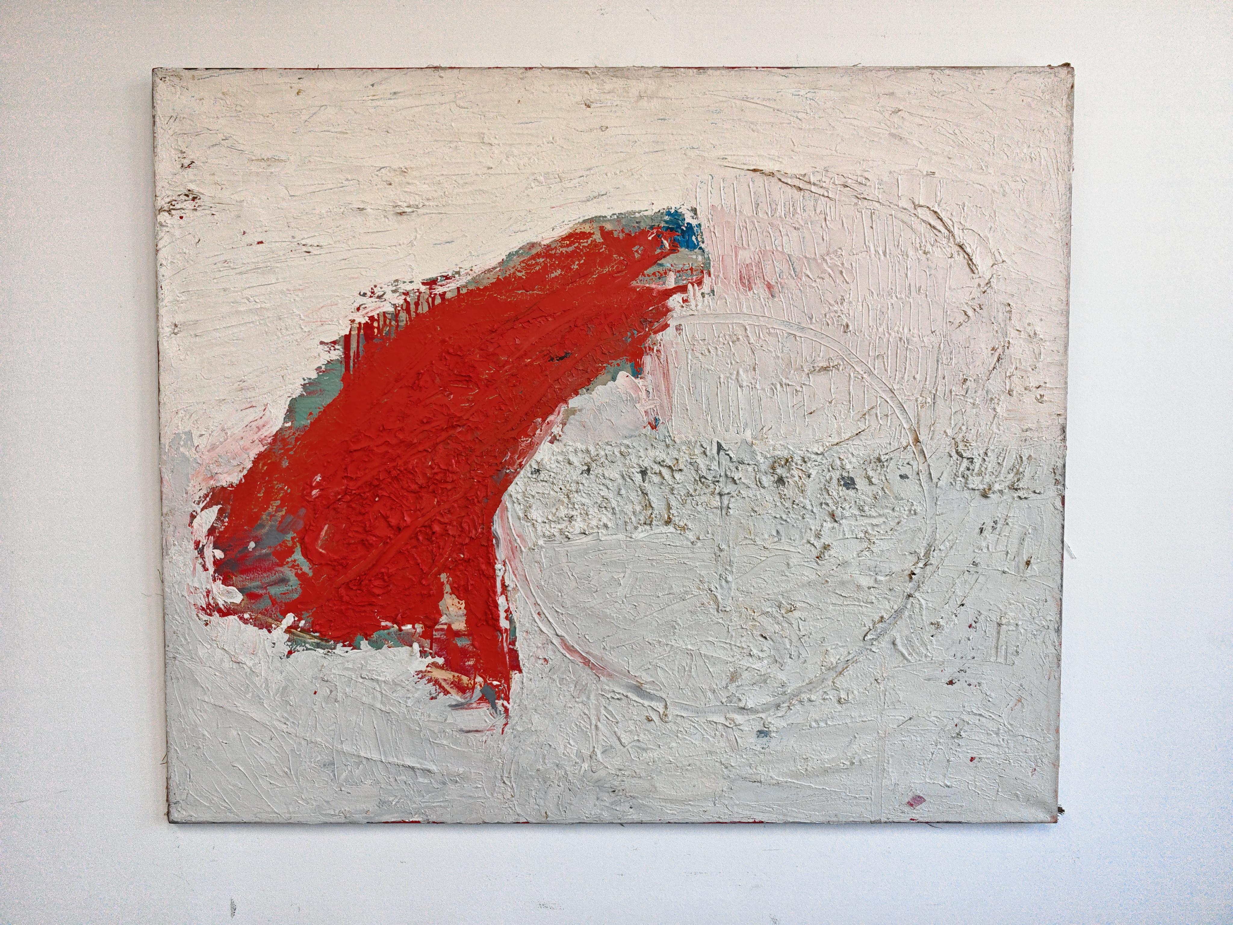 Großes abstraktes Gemälde, Öl auf Leinwand, Jugoslawien 1980er Jahre (Moderne) im Angebot