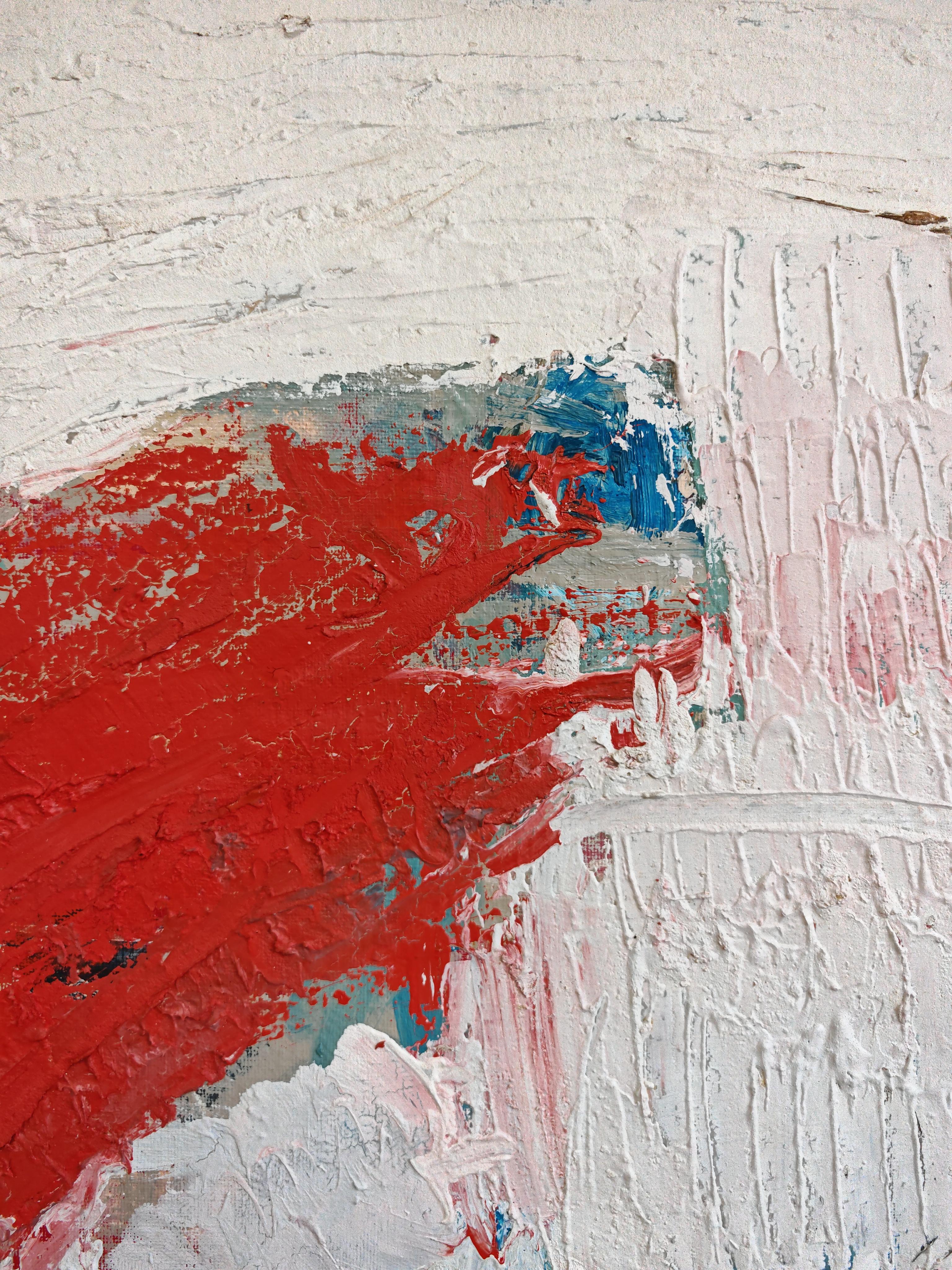 Großes abstraktes Gemälde, Öl auf Leinwand, Jugoslawien 1980er Jahre im Angebot 1