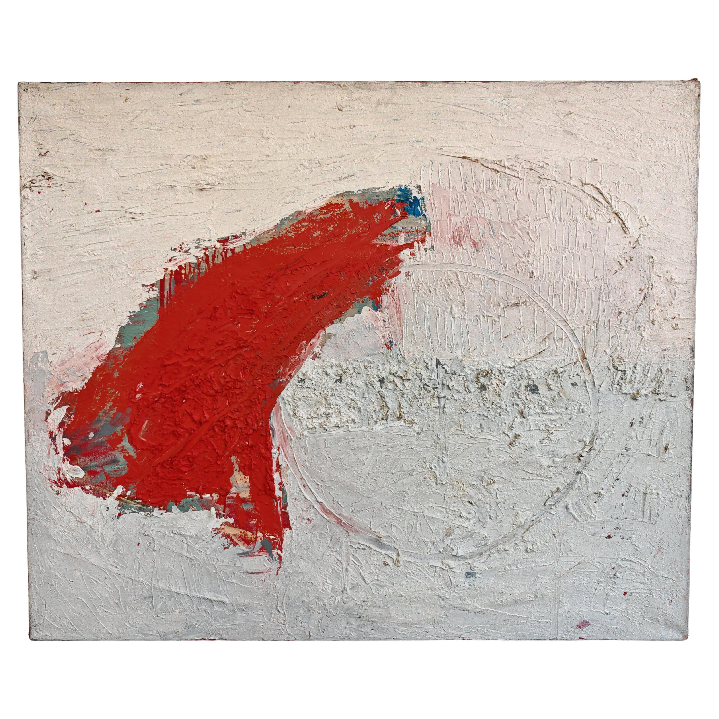 Großes abstraktes Gemälde, Öl auf Leinwand, Jugoslawien 1980er Jahre