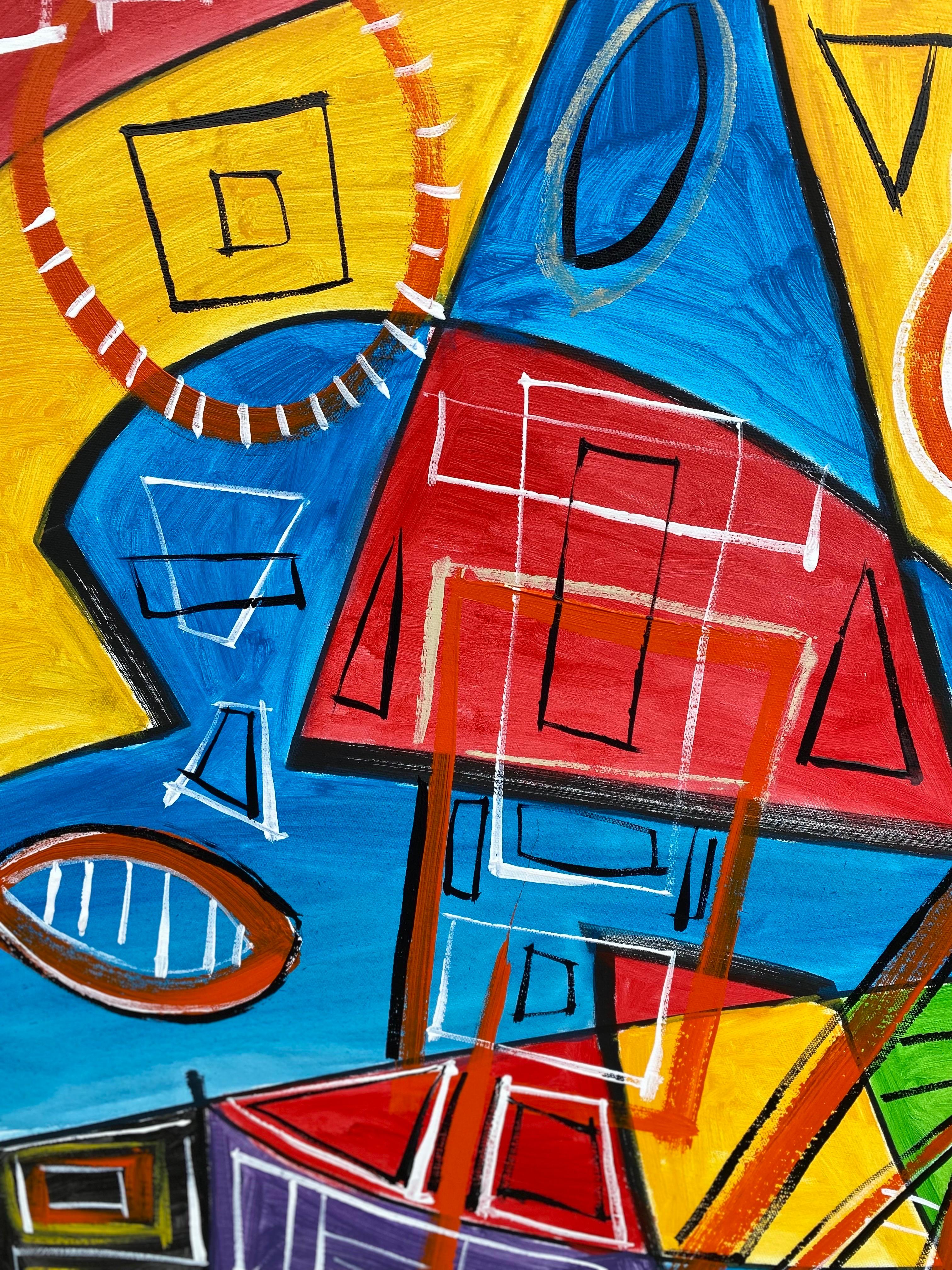Large Abstract Painting on Canvas by Texas Artist Karl Lubbering In New Condition In San Antonio, TX
