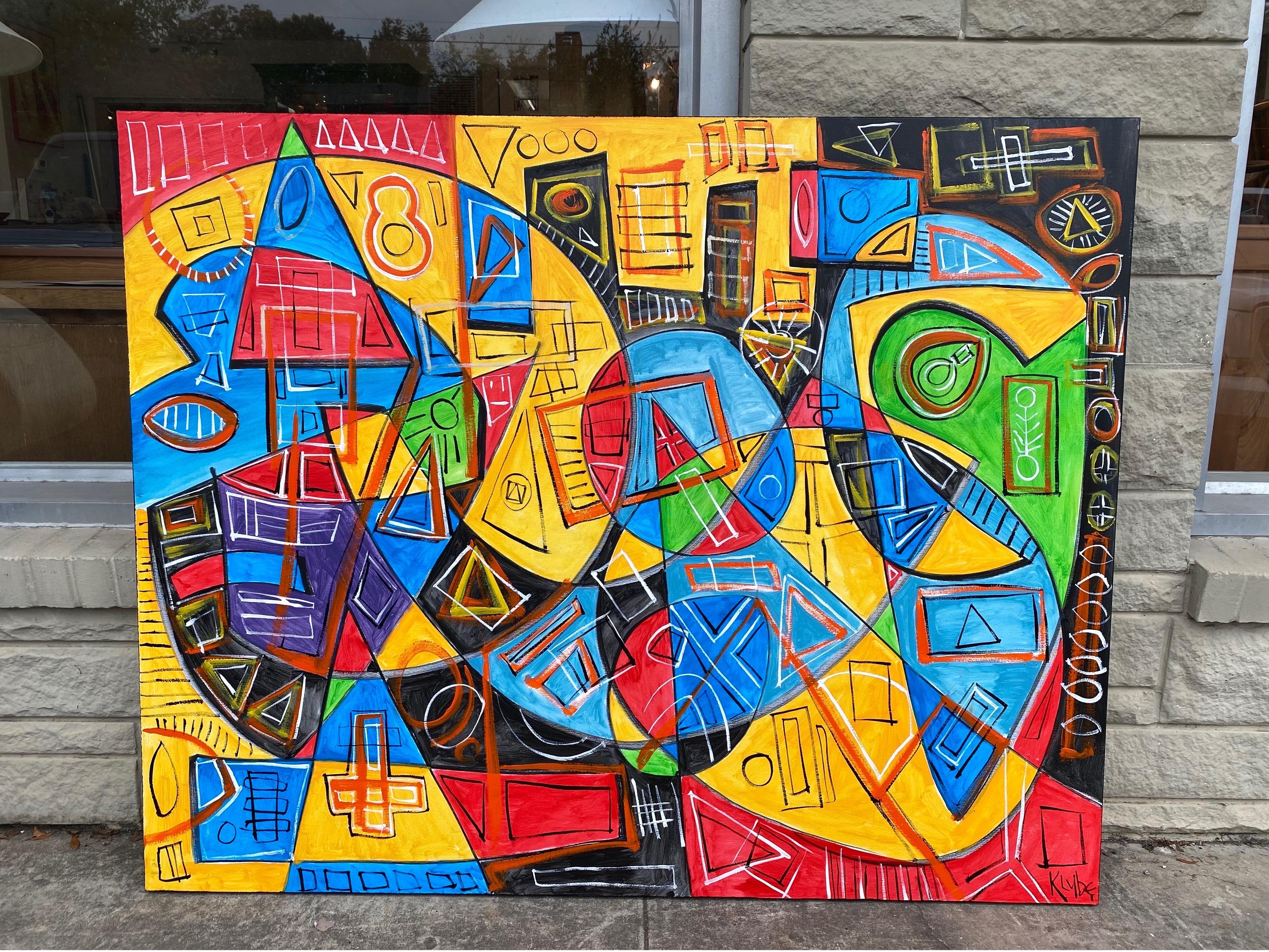 Large Abstract Painting on Canvas by Texas Artist Karl Lubbering 1