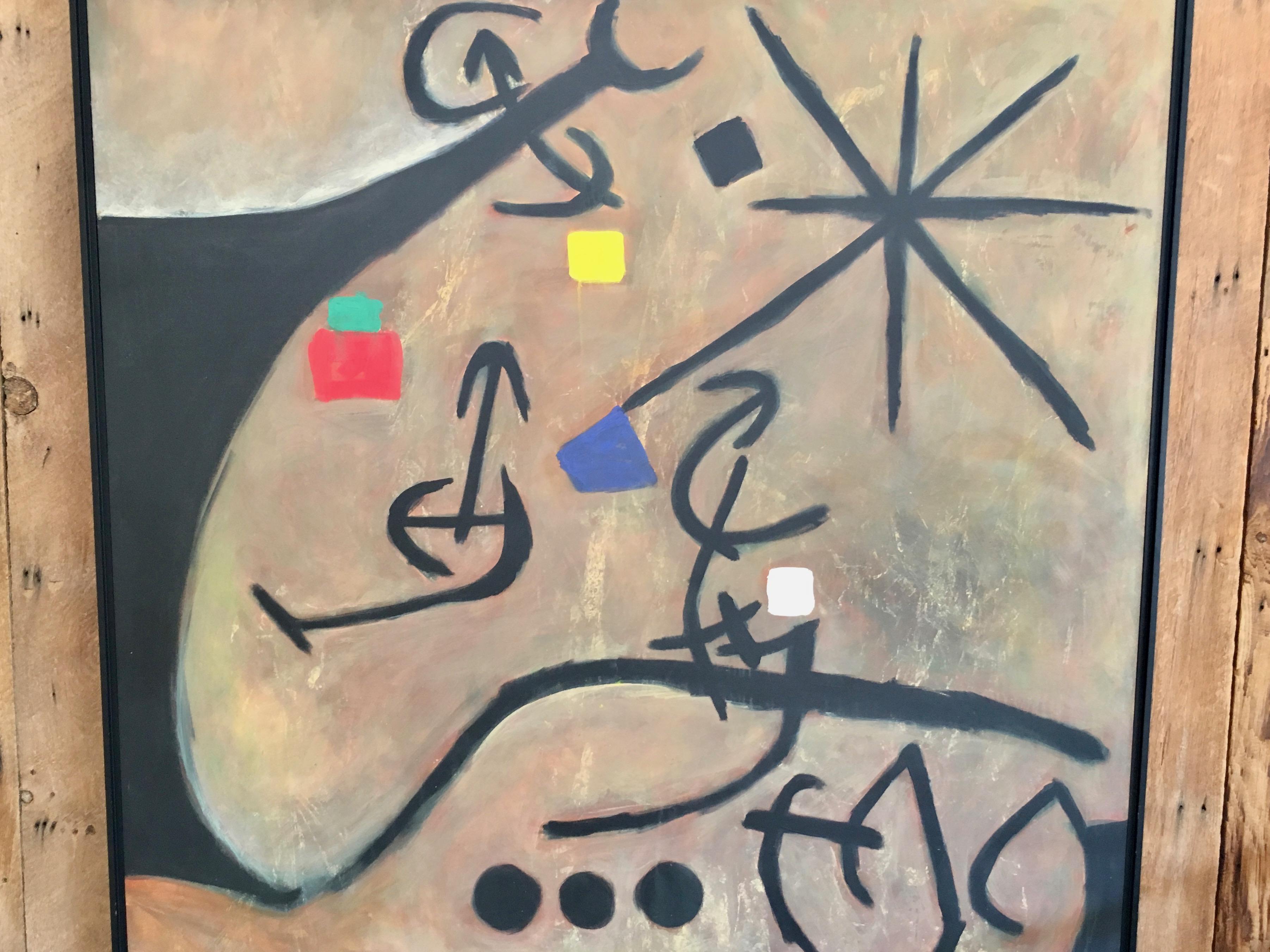 Large Abstract Painting on Canvas In Good Condition In Denton, TX
