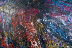 Large abstract painting signed by Asimon and dated 1960