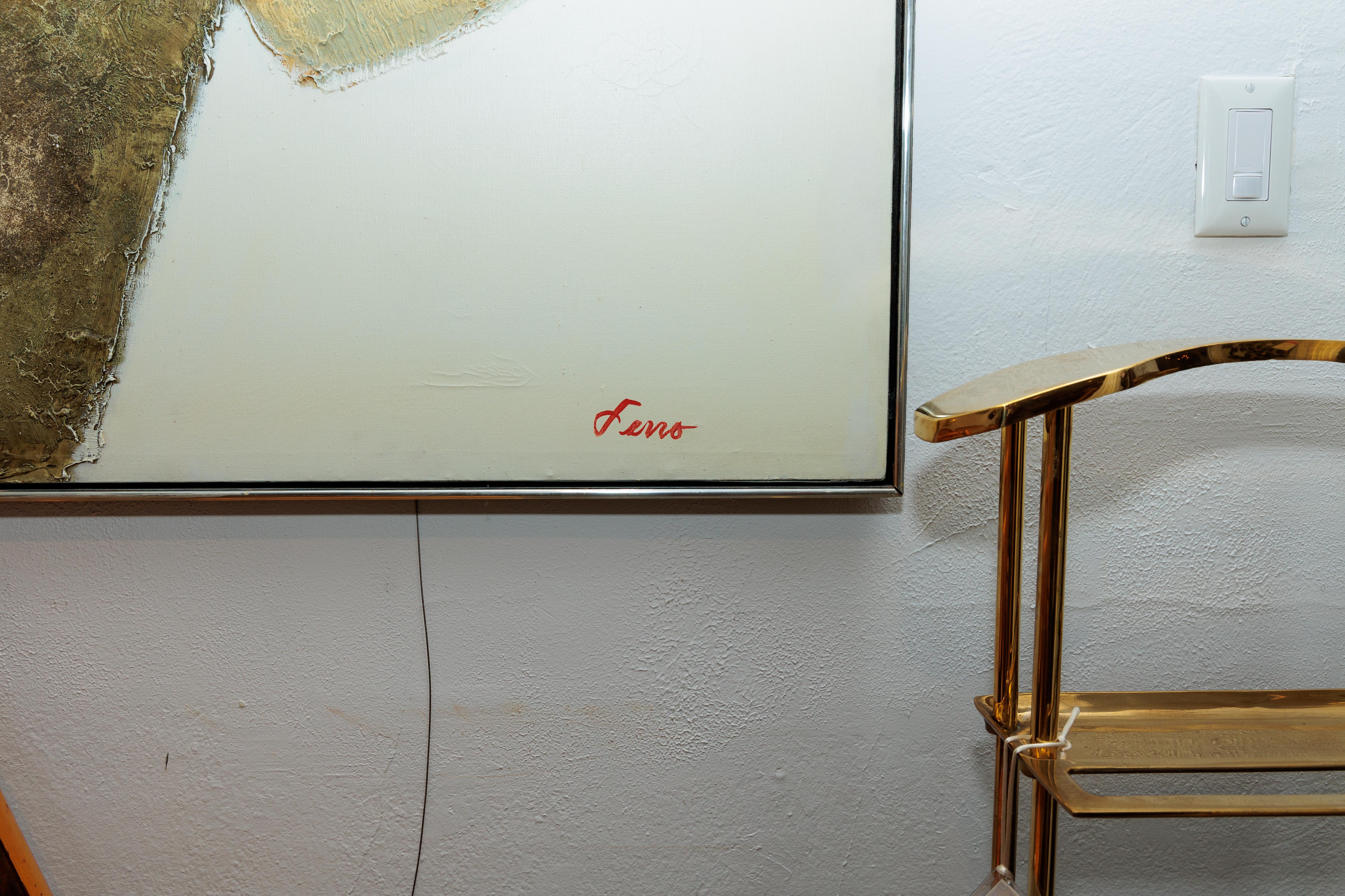 Gran cuadro abstracto, firmado Ferro en Bueno estado para la venta en Bridgehampton, NY