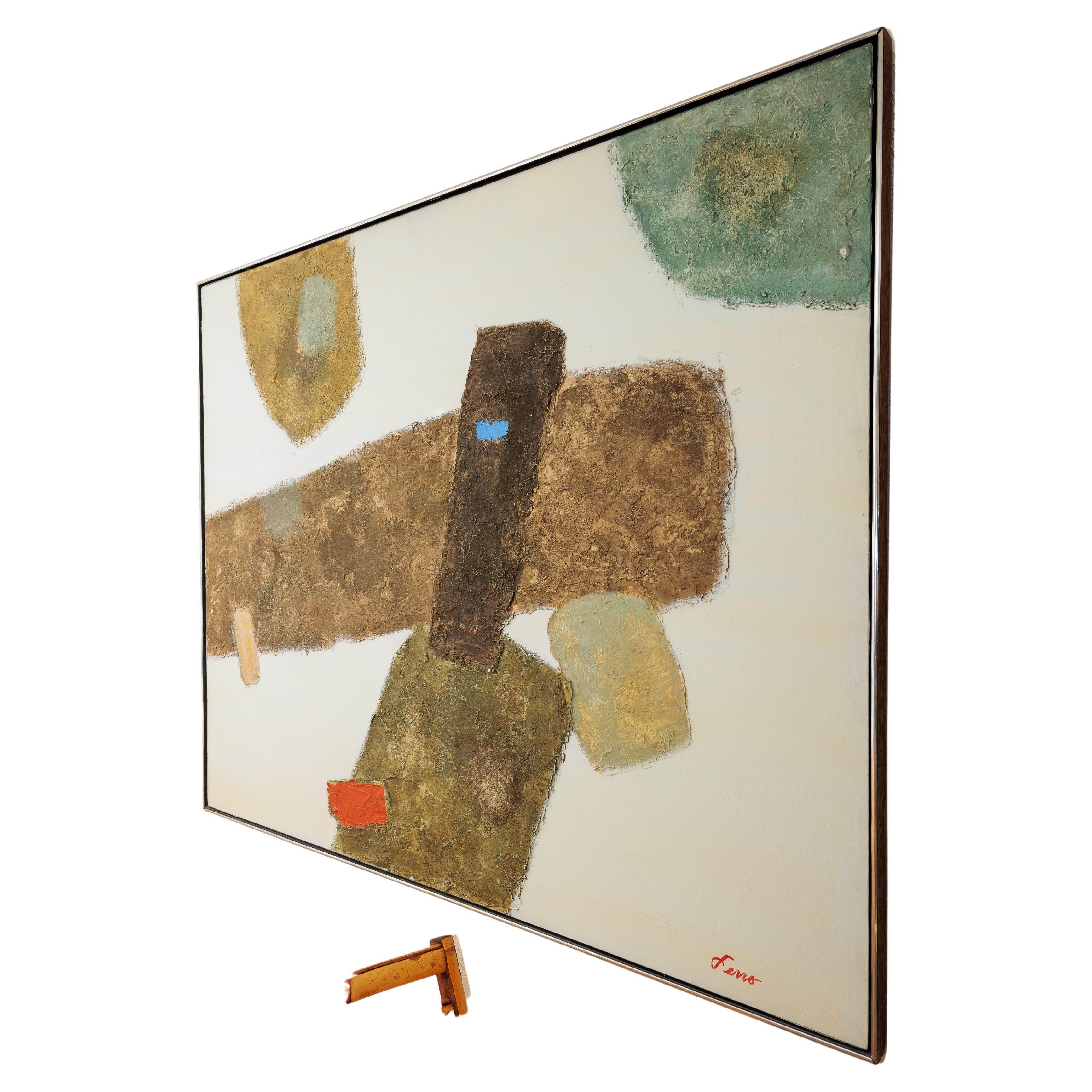 Large Abstract Painting, Signed Ferro