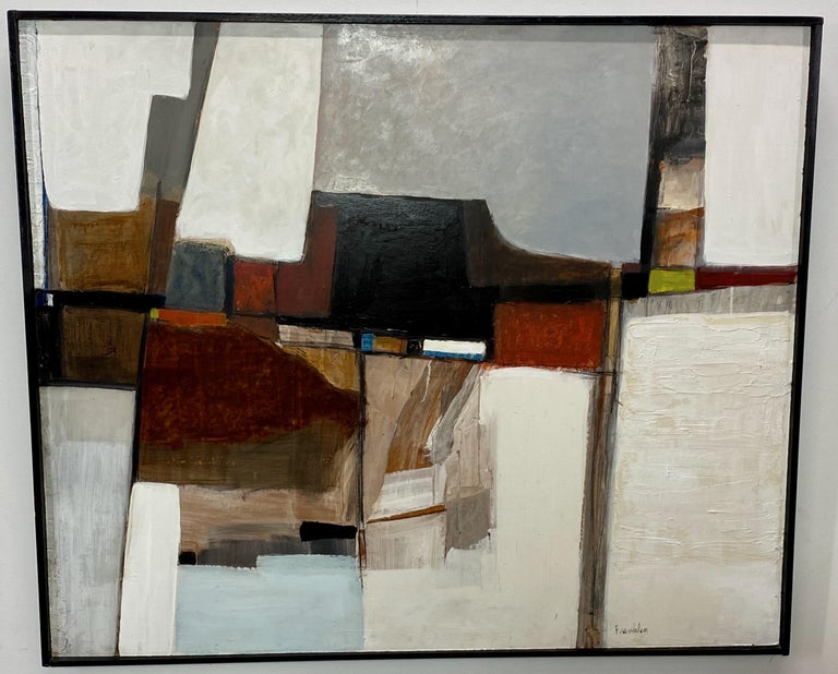 Large Abstract Painting Signed J. Franklin, California Mid-20th Century In Good Condition In San Francisco, CA
