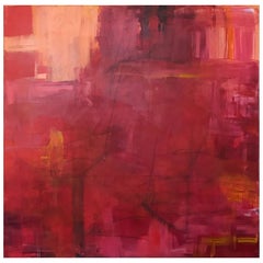 Großes abstraktes Gemälde mit dem Titel „Orange“ von Rebecca Ruoff, 2017