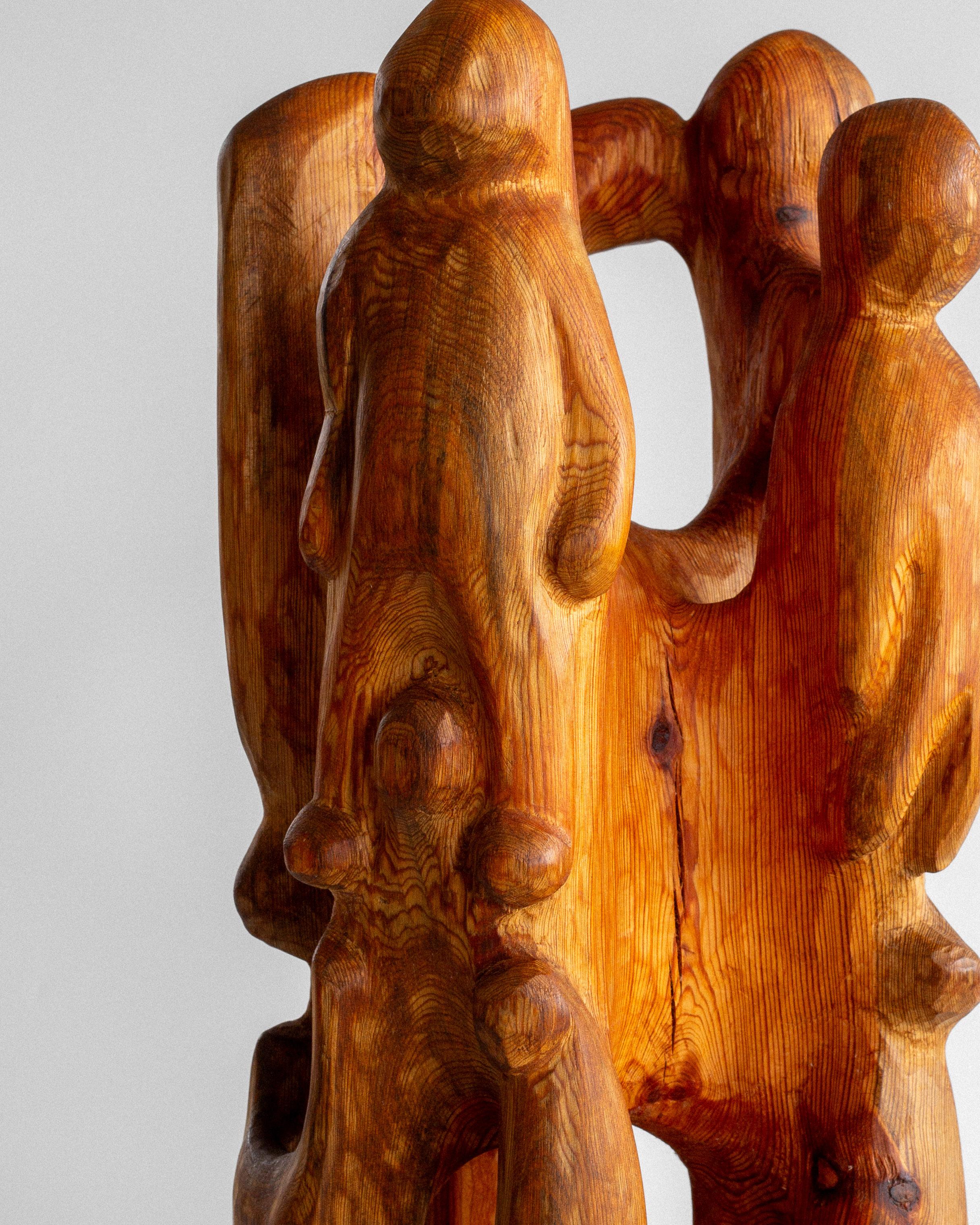 Grande scultura astratta in legno di pino di Jean-Maurice Steiner, Svezia, primi anni 2000 in vendita 4