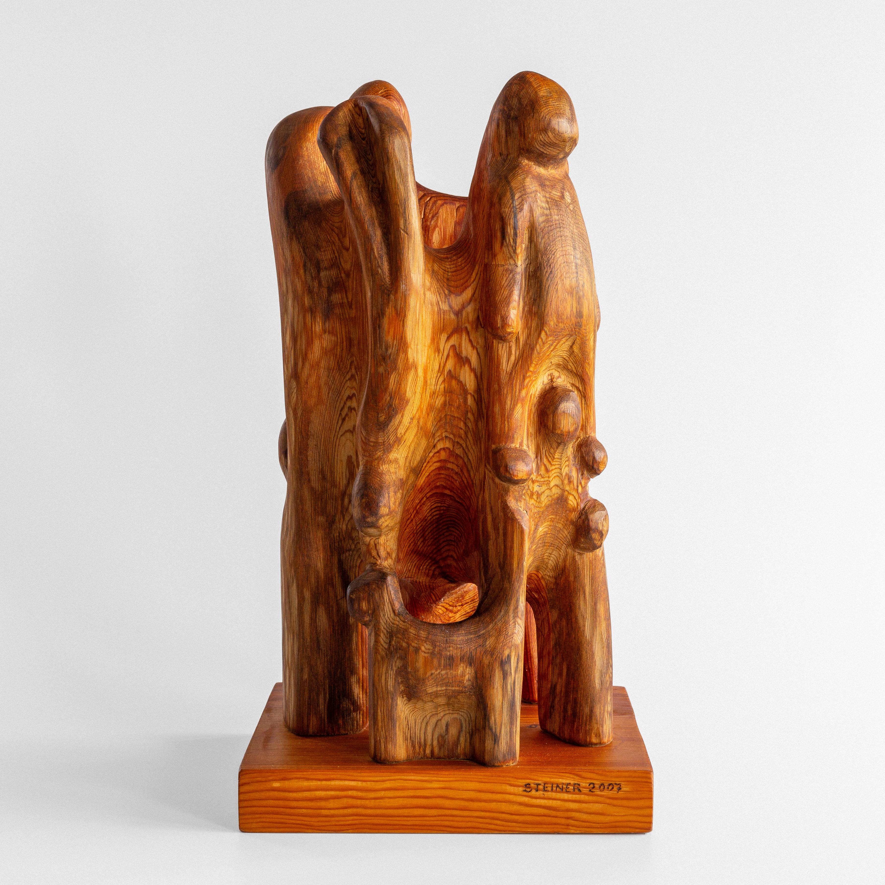 Grande scultura astratta in legno di pino di Jean-Maurice Steiner, Svezia, primi anni 2000 In condizioni buone in vendita a Stockholm, SE