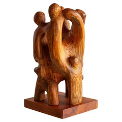 Large Abstract Pine Wood Sculpture by Jean-Maurice Steiner, Sweden, Early 2000s