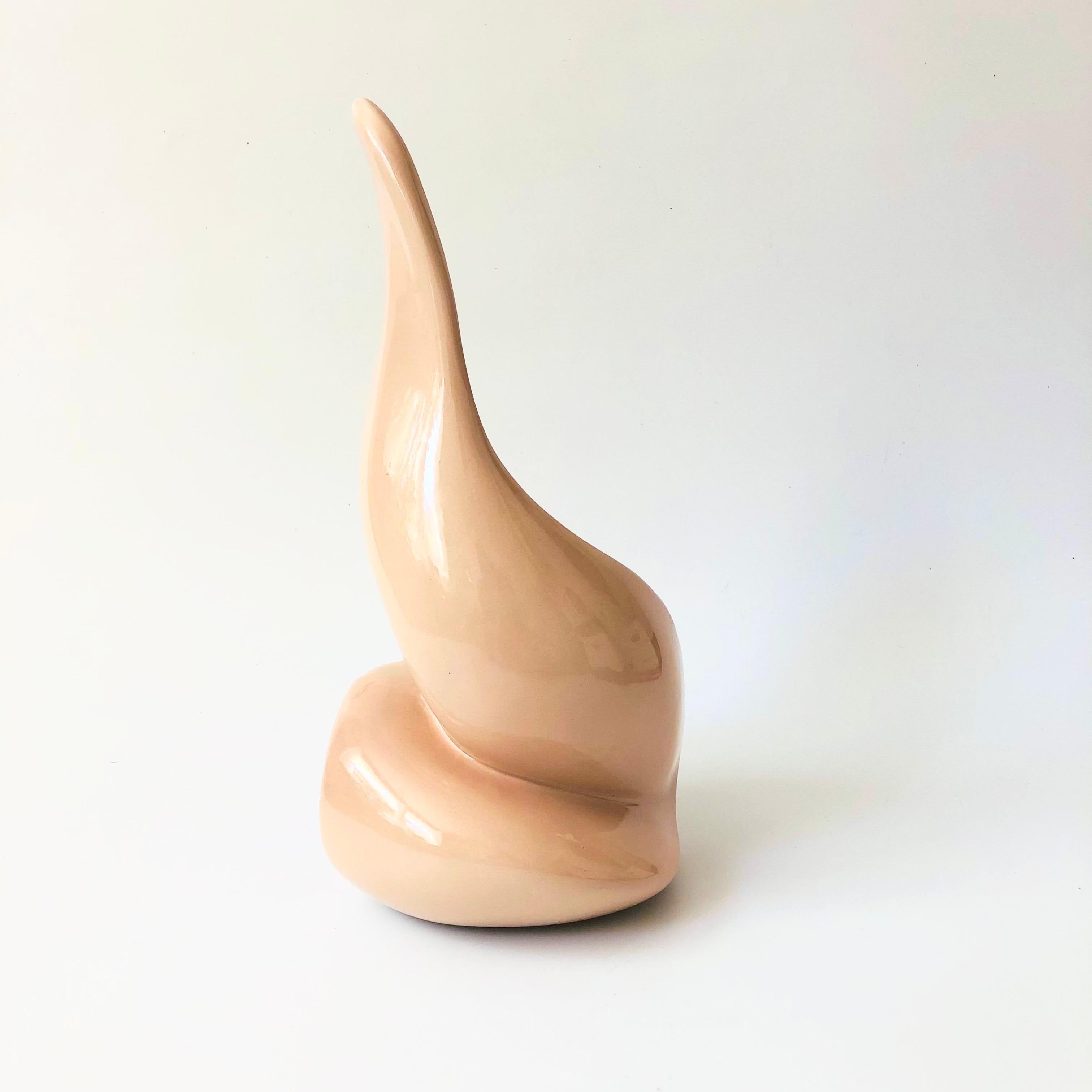 Fin du 20e siècle Grande jardinière en céramique rose abstraite en vente
