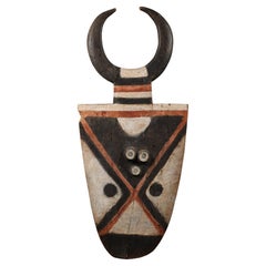 Large Abstract Polychrome Nafana "Bedu" Mask, Burkina Faso, Africa Wood Pigments
