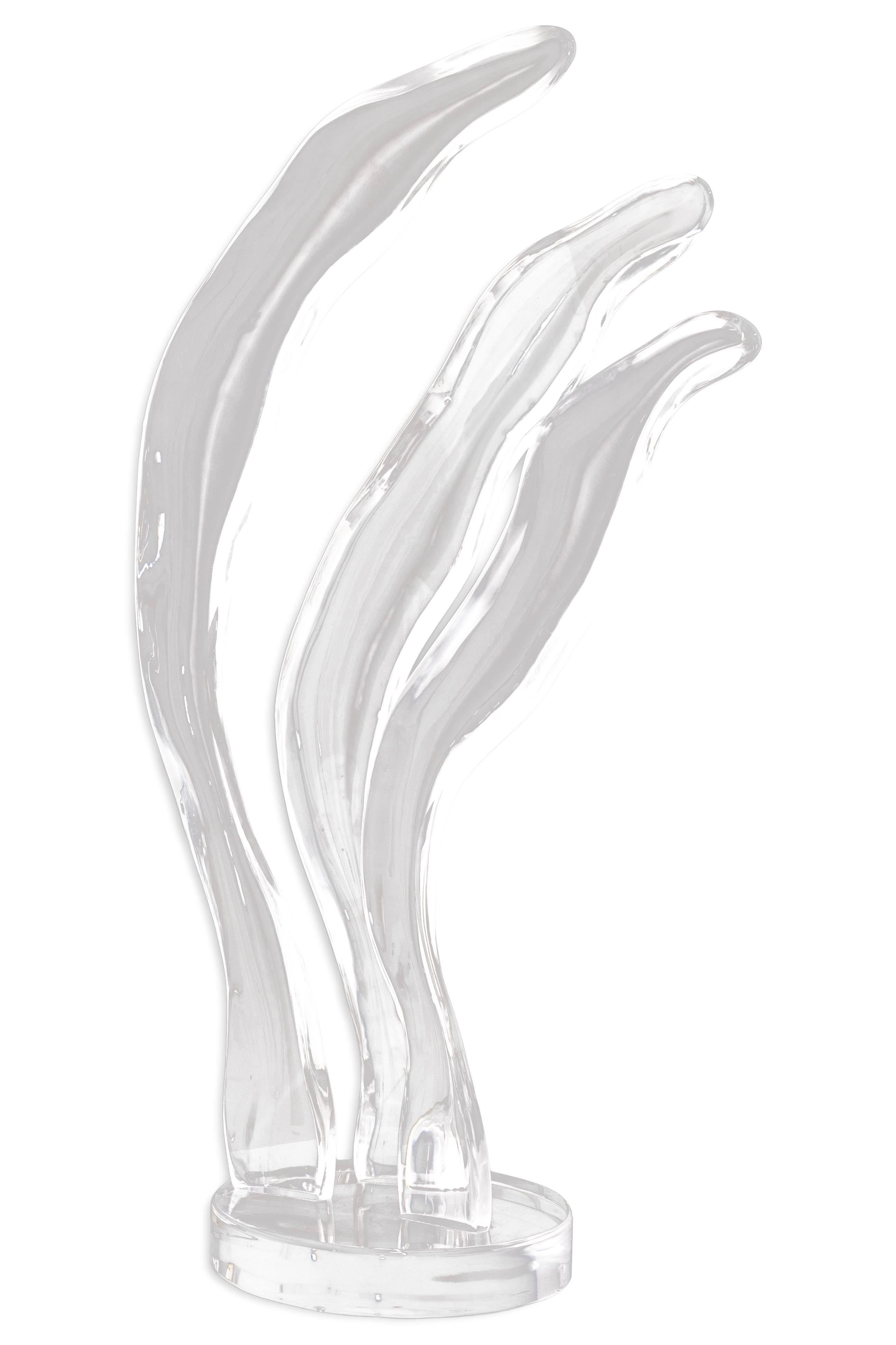 Large Abstract Post Modern Lucite Floor Table Sculpture Signed Phelps For Sale 1
