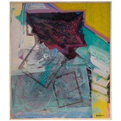 Large Bright Abstract Painting from a Modernist Palm Springs Estate