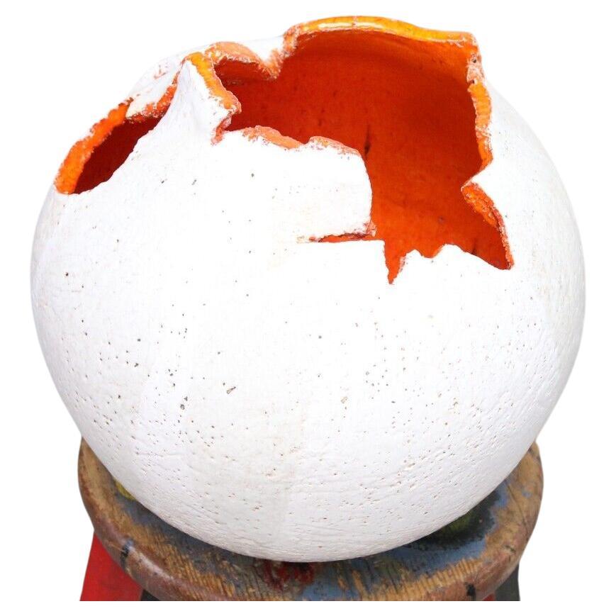 Large Abstract Pottery Alien Mock Dinosaur Egg-Shaped Display Vase Pot For Sale