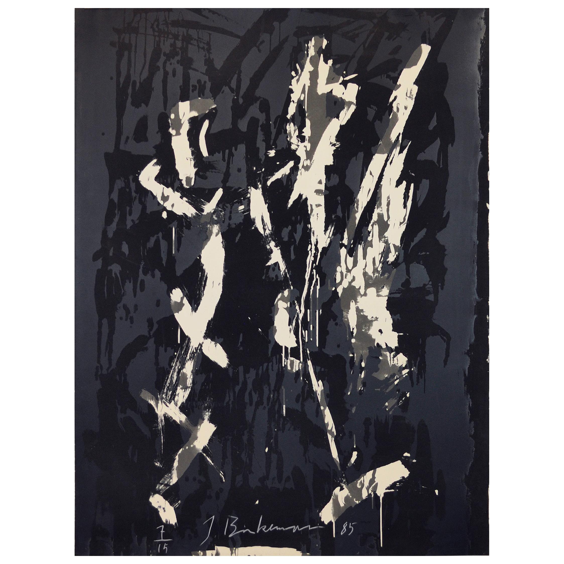 Large Abstract Screen Print by the Danish Artist Jens Birkemose For Sale