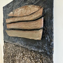 Grande collage scultoreo astratto firmato Krasner