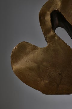 Gran Escultura Abstracta de Egon Fischer Metal Pintado de Oro, Dinamarca, Años 60