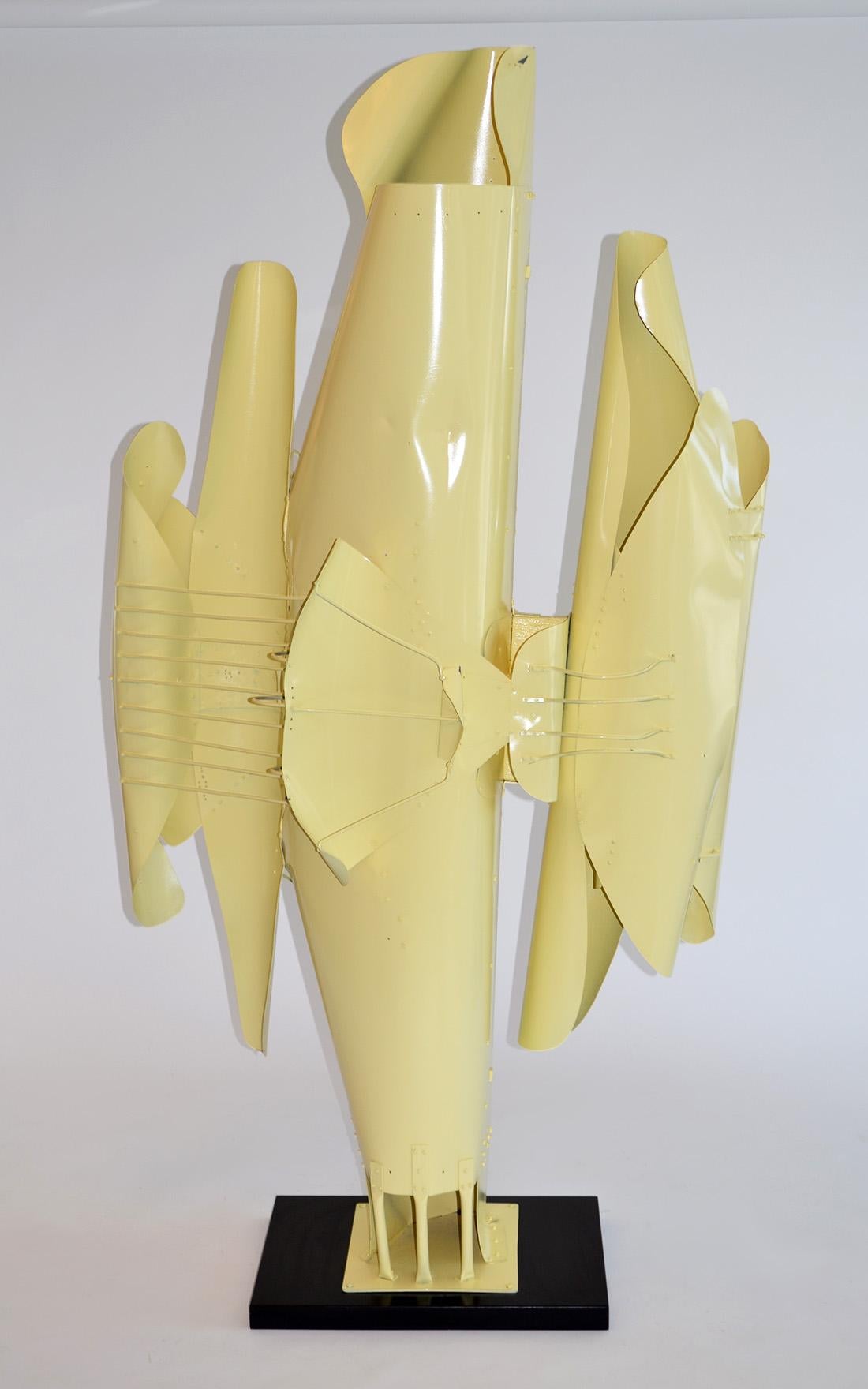 Large Abstract Folded Metal Sculpture by Victor Roman, 1970's In Good Condition In Ft Lauderdale, FL