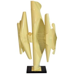 Large Abstract Folded Metal Sculpture by Victor Roman, 1970's