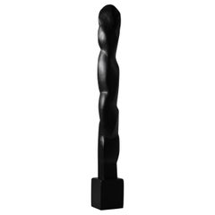 Large Abstract Stained Wooden TOTEM Sculpture by COR Dam, 1970s