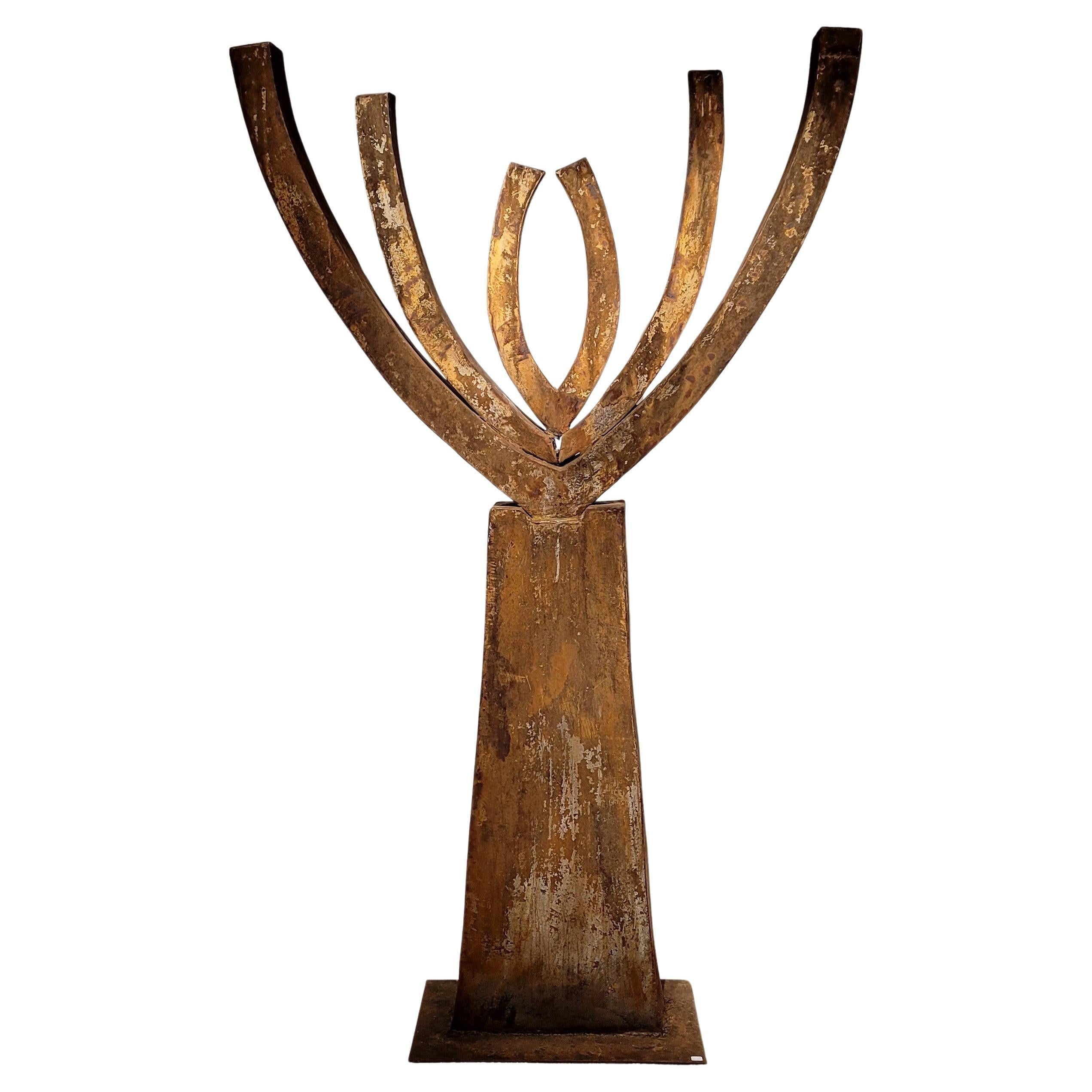 Large abstract steel sculpture circa 1970, France For Sale