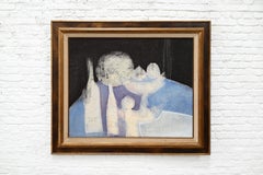 Large Abstract Still life Oil On Canvas By Karl Heeremans (1937 –2010)