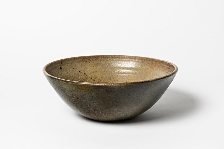 Large Abstract Stoneware Ceramic Cup or Bowl by F Marechal French