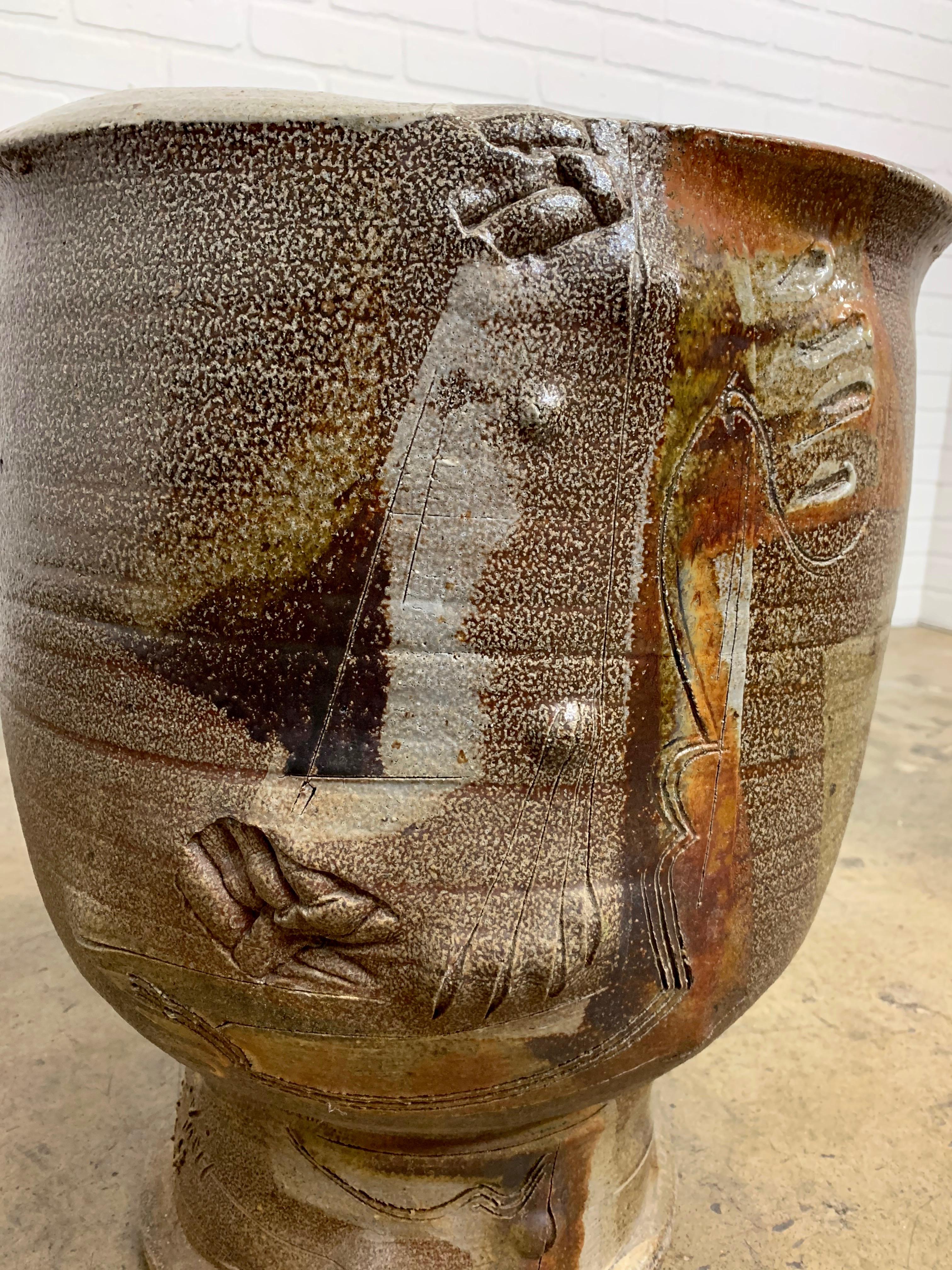Large Abstract Stoneware Vessel, 1979 For Sale 6