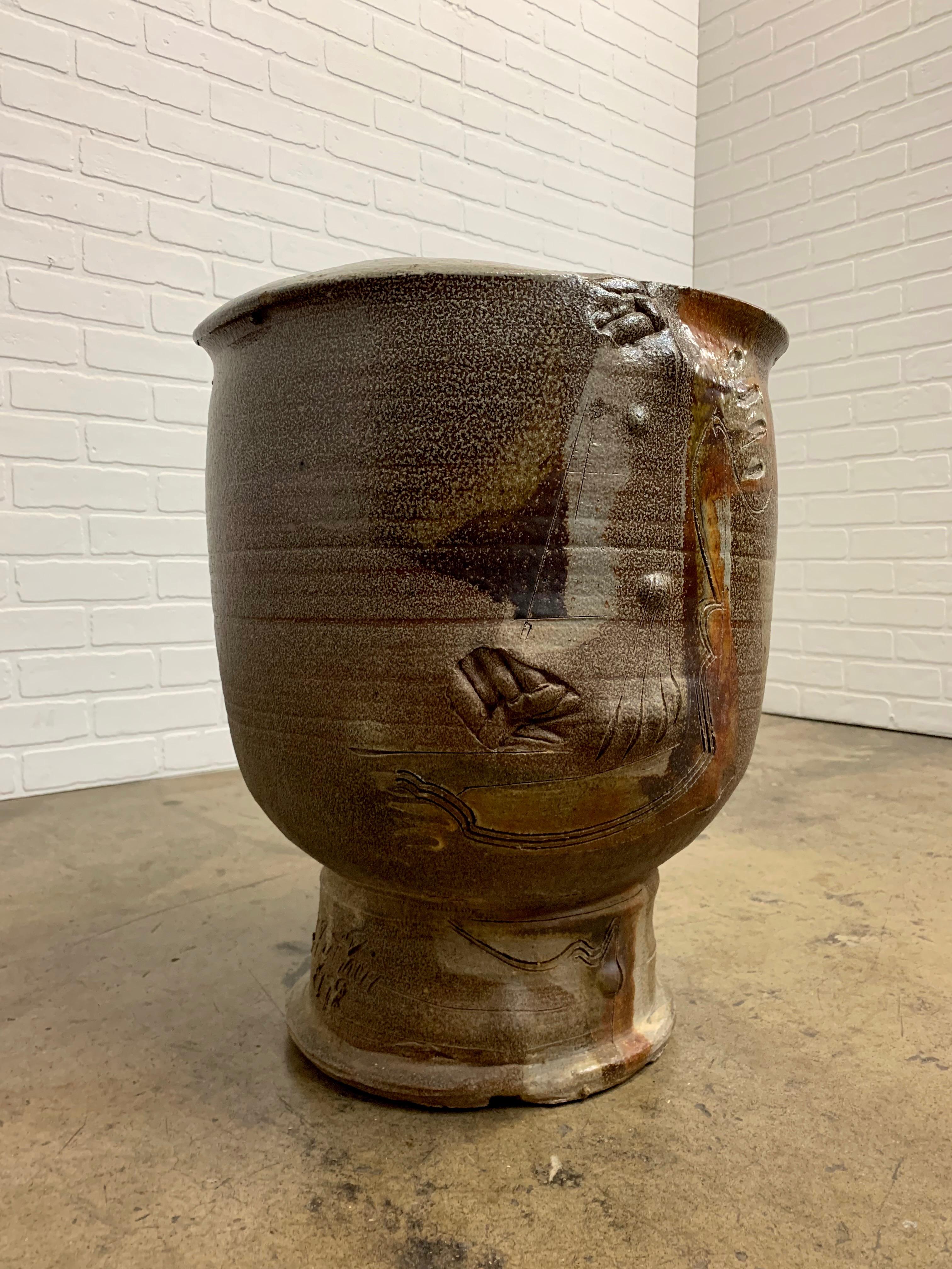 Large Abstract Stoneware Vessel, 1979 For Sale 1