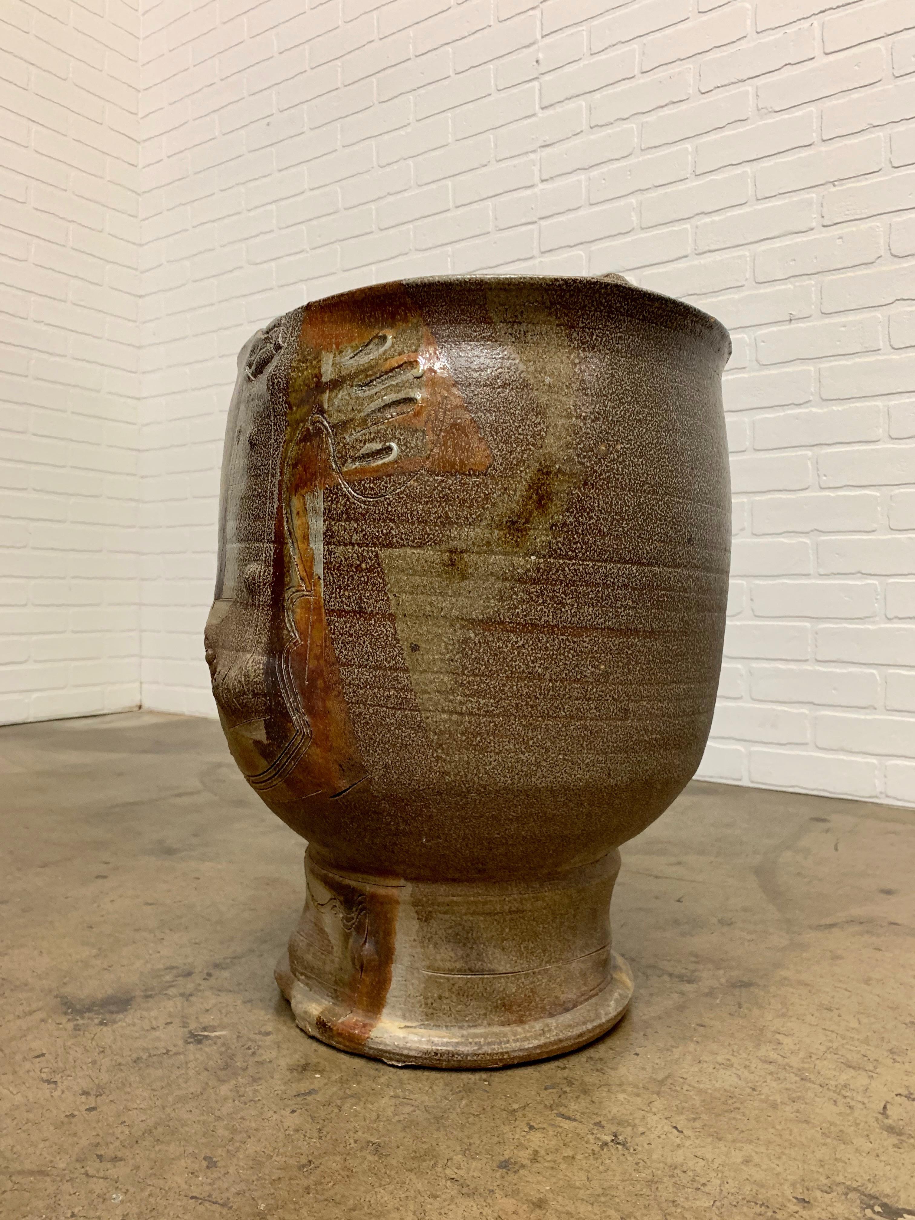 Large Abstract Stoneware Vessel, 1979 For Sale 3