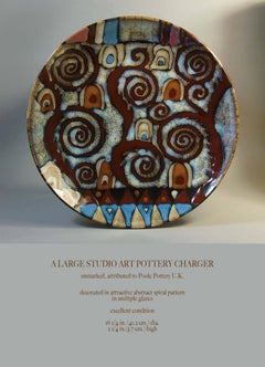 Large Abstract Studio Art Pottery Charger