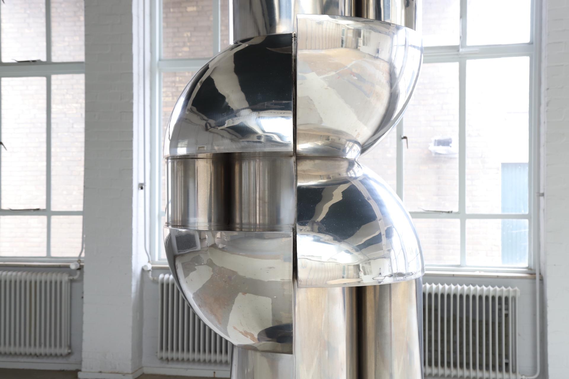 Stainless Steel Large abstract ‘Verticali’ sculpture in by Roberto Cordone, Italy 1972 For Sale