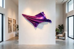 Grande scultura decorativa da parete - Viola iridescente 40" x 79" - Stile contemporaneo