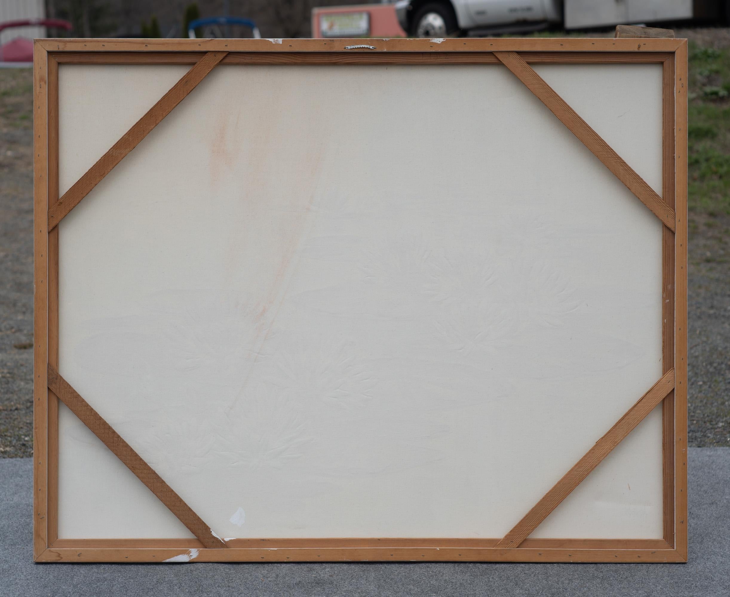 Grande quadro astratto di ninfee olio su tela, firmato Anderson, circa anni '70 in vendita 6