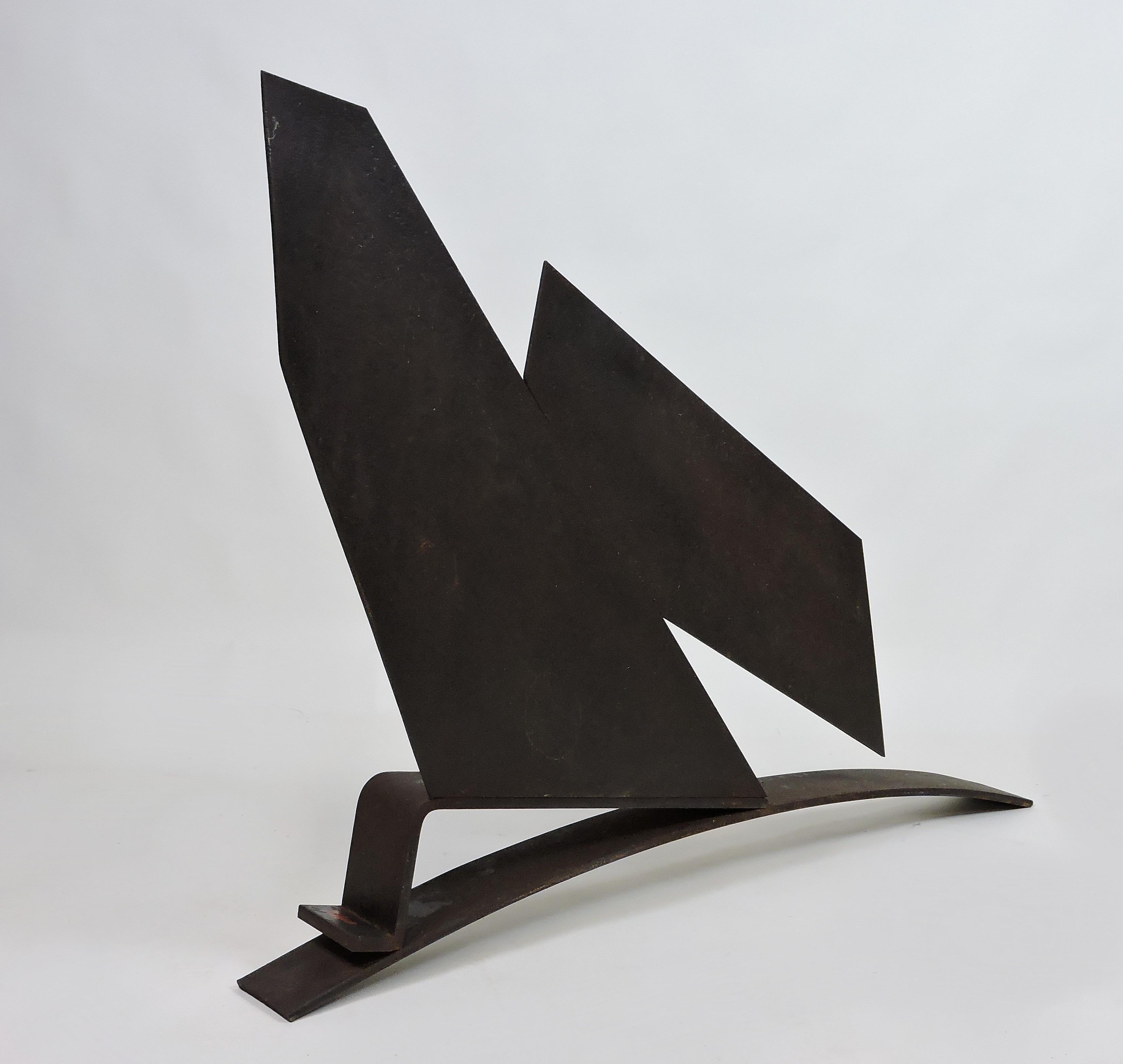 American Large Abstract Welded Steel Sculpture 