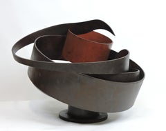 Large Abstract Welded Steel Sculpture "Respite" by David Tothero
